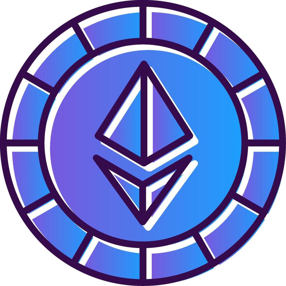 ethereum monedas degradado lleno icono vector