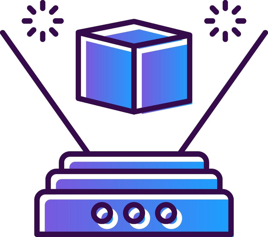 Hologram Gradient Filled Icon vector