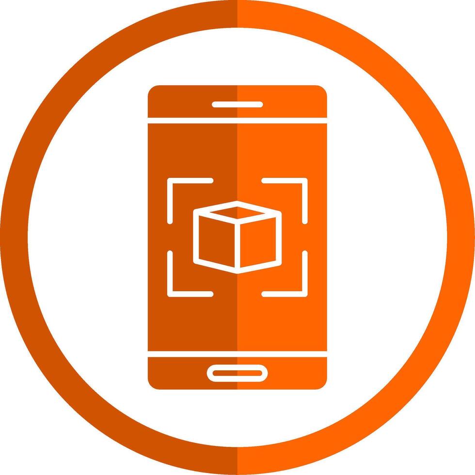 Augmented Reality Glyph Orange Circle Icon vector