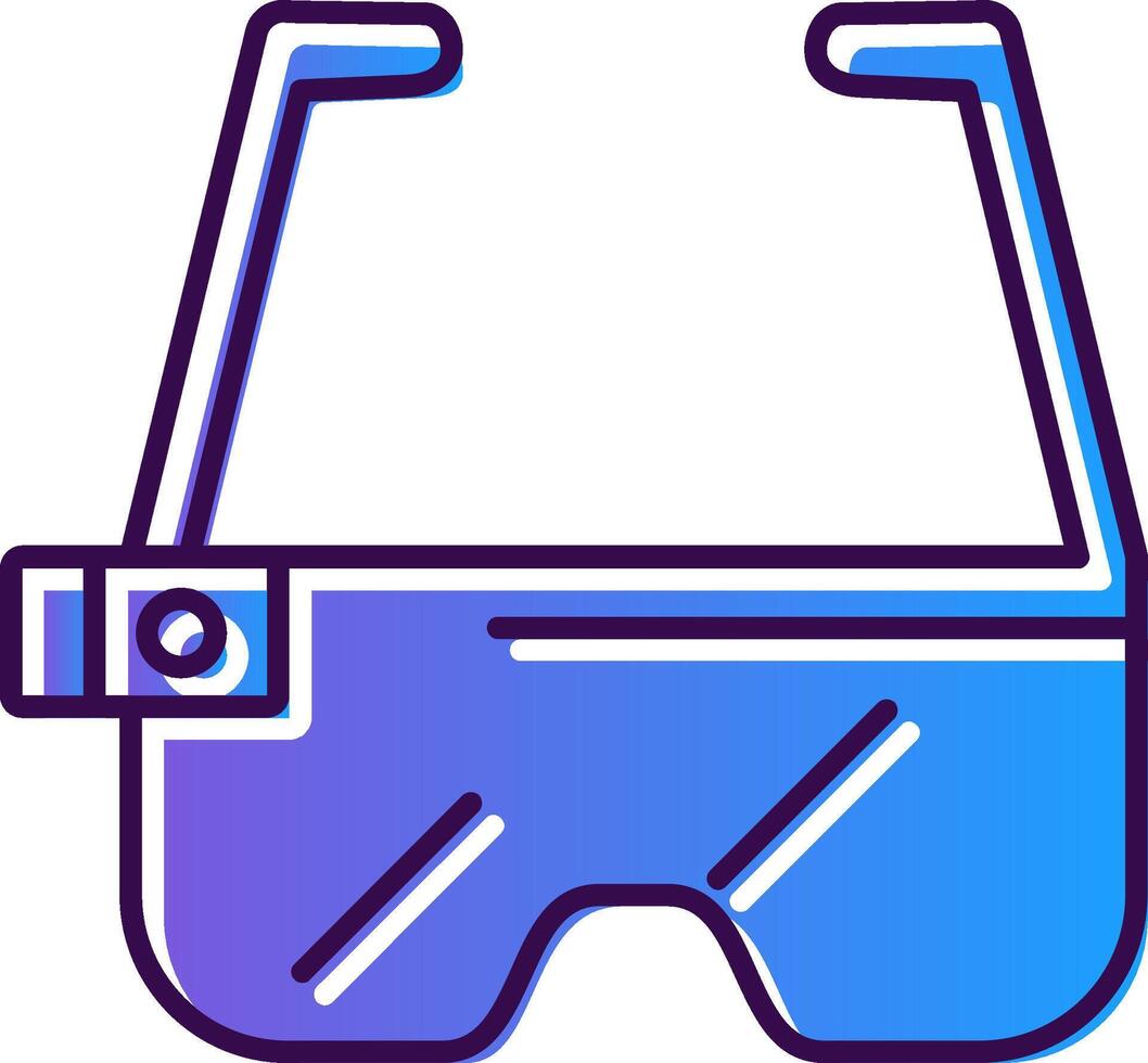 Ar Glasses Gradient Filled Icon vector