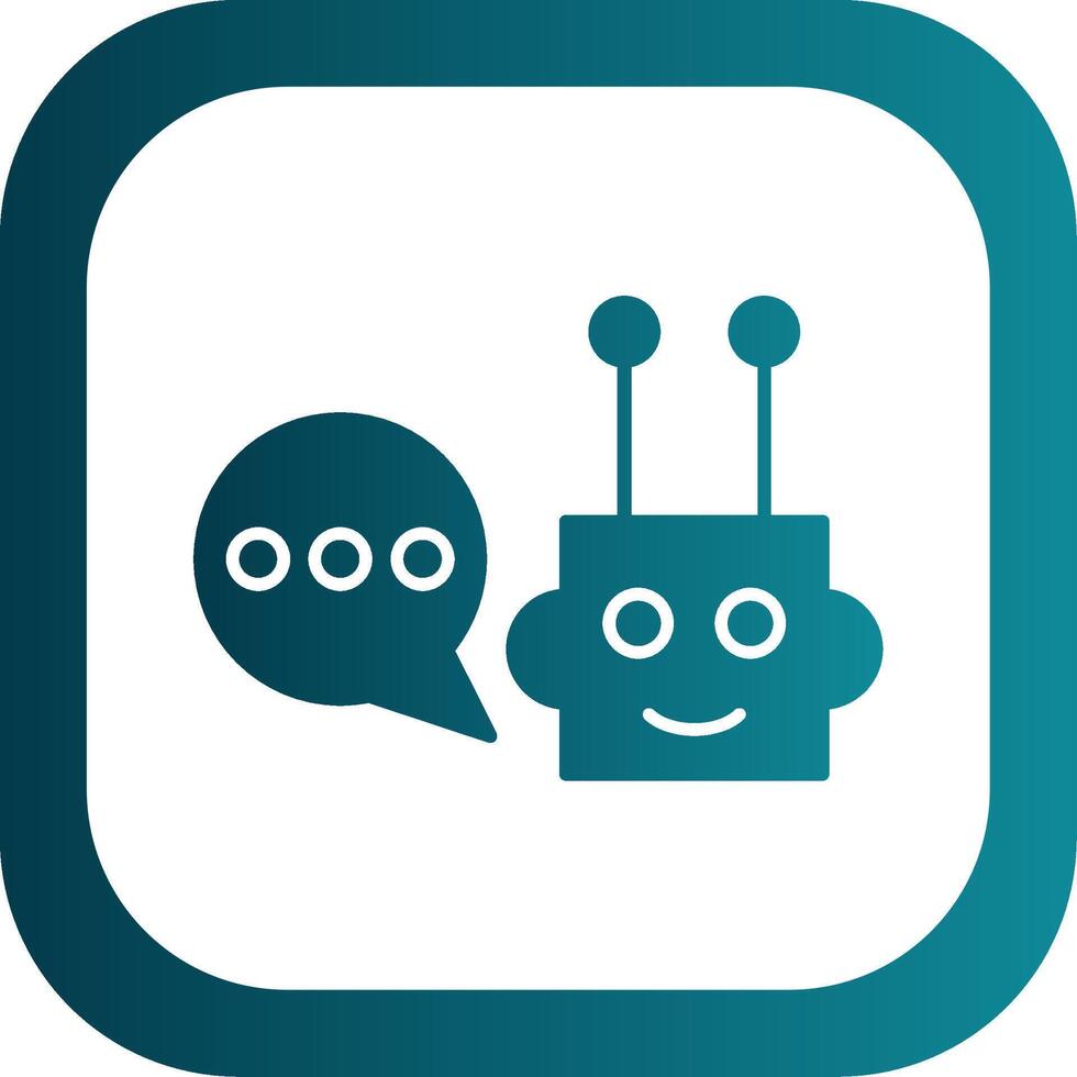 Chatbot Glyph Gradient Round Corner Icon vector