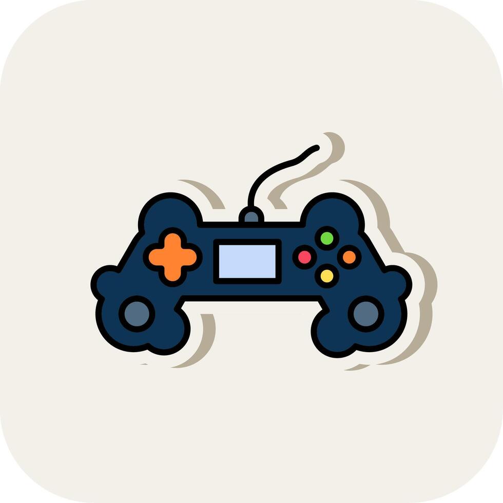Gaming Line Filled White Shadow Icon vector