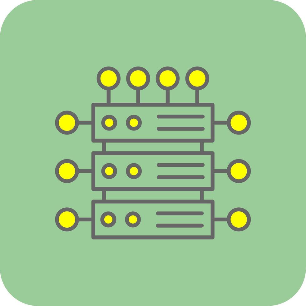 Server Filled Yellow Icon vector