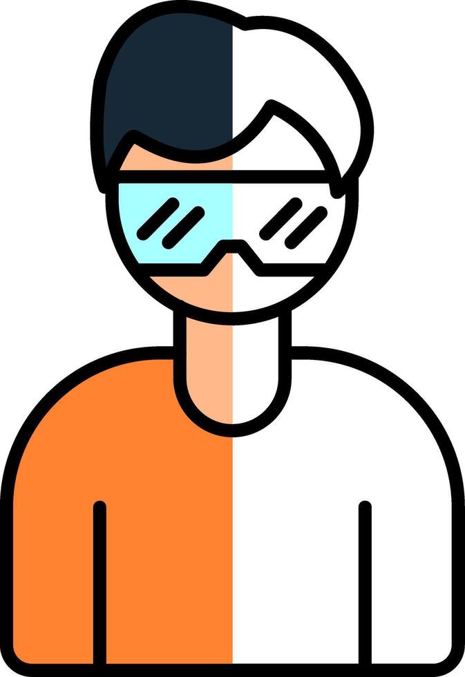 Virtual Glasses Filled Half Cut Icon vector