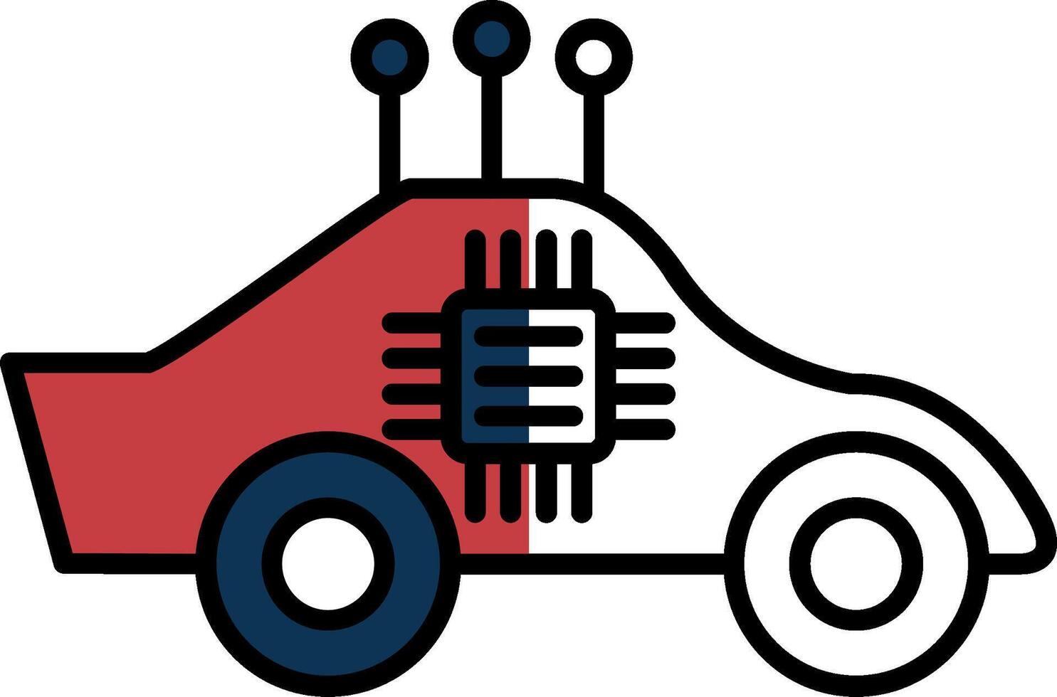 Autonomous Car Filled Half Cut Icon vector