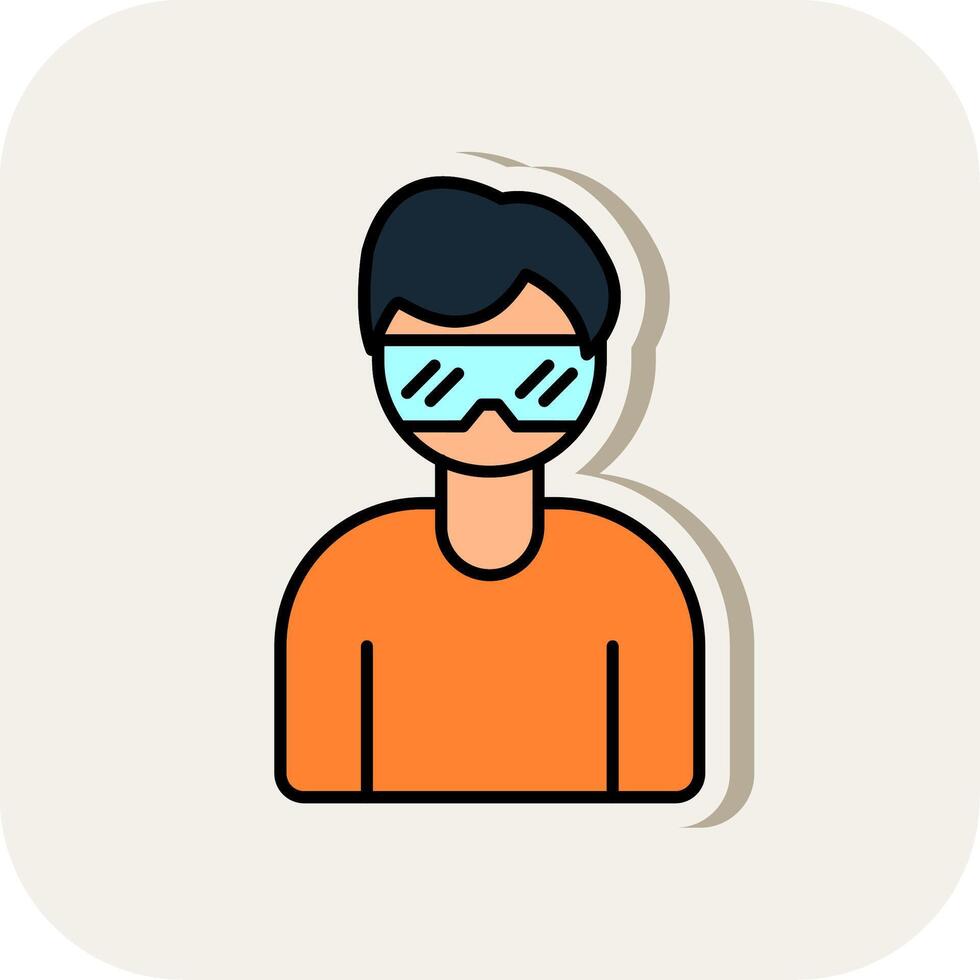 Virtual Glasses Line Filled White Shadow Icon vector