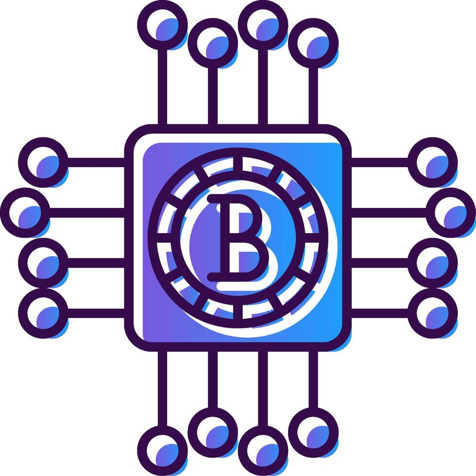 Cryptocurrency Gradient Filled Icon vector