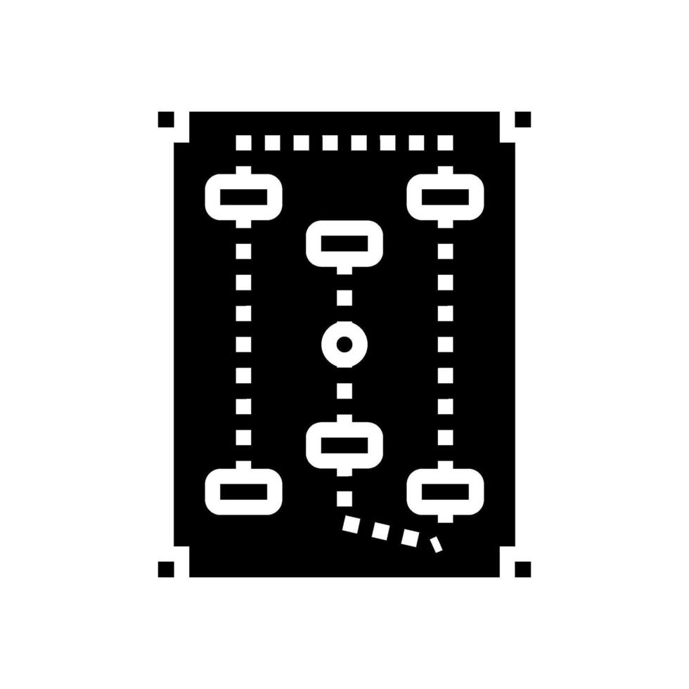Corte juego de croquet juego glifo icono ilustración vector
