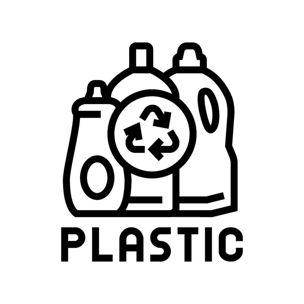 plástica reciclaje línea icono ilustración vector