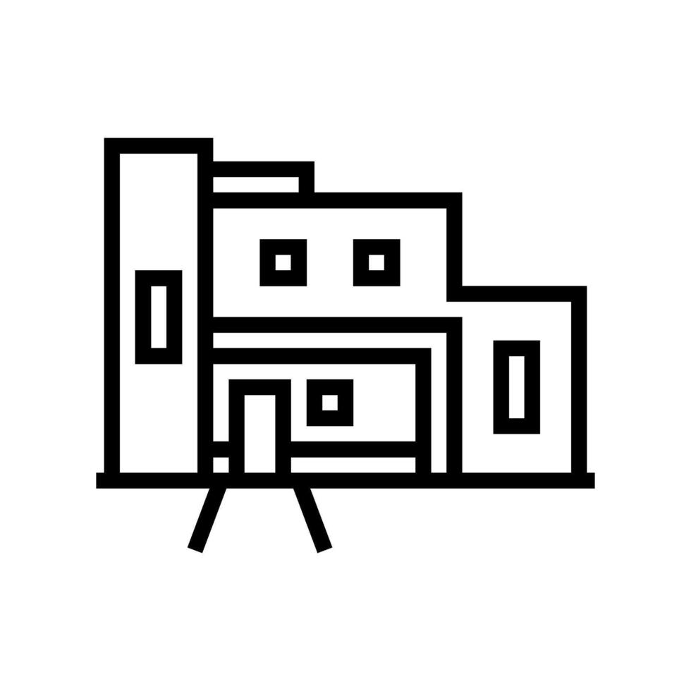 minimalista arquitectura estilo de vida línea icono ilustración vector