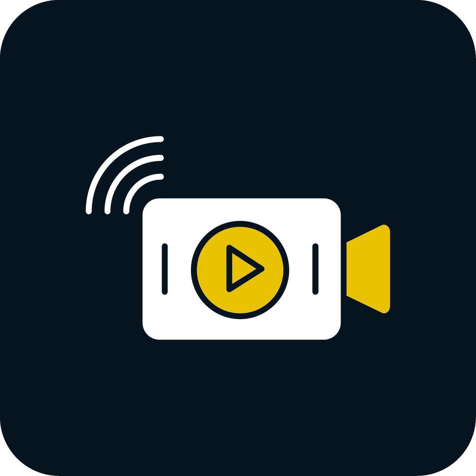 Live Stream Glyph Two Color Icon vector