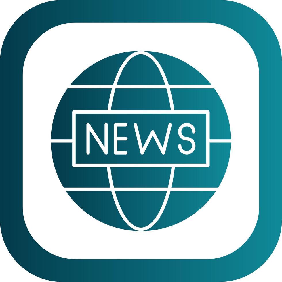 News Report Glyph Gradient Round Corner Icon vector