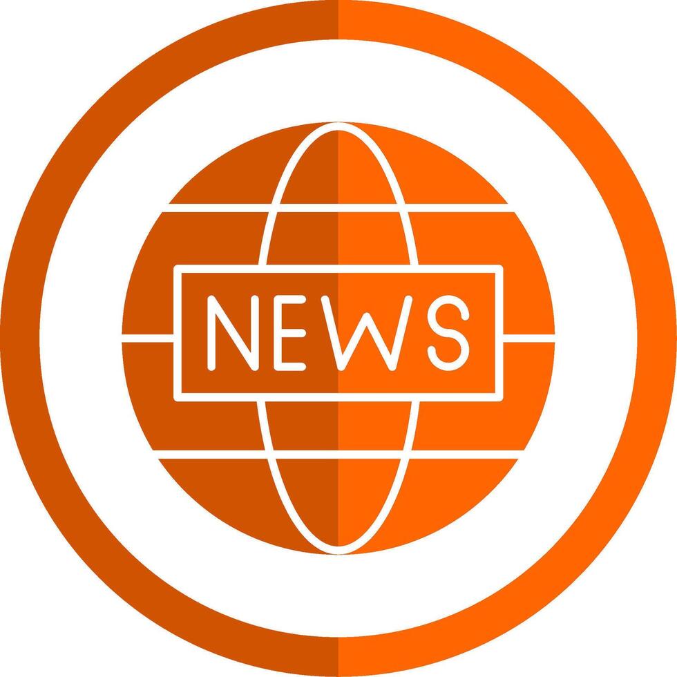 News Report Glyph Orange Circle Icon vector