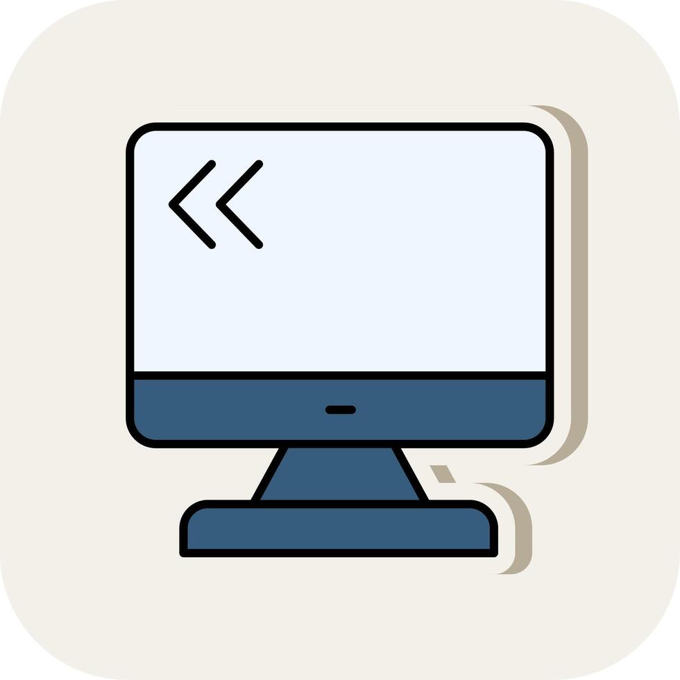 Monitors Line Filled White Shadow Icon vector