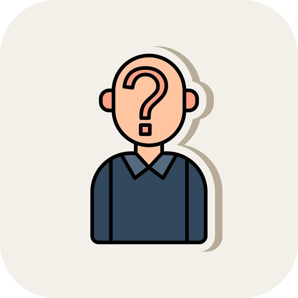 Suspect Line Filled White Shadow Icon vector
