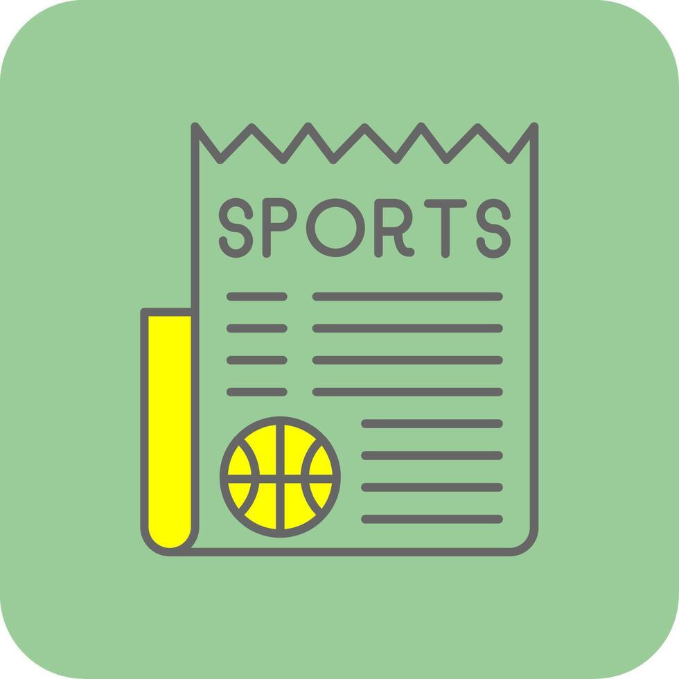 Sports News Filled Yellow Icon vector