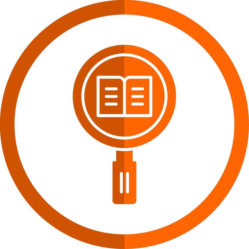 Research Glyph Orange Circle Icon vector
