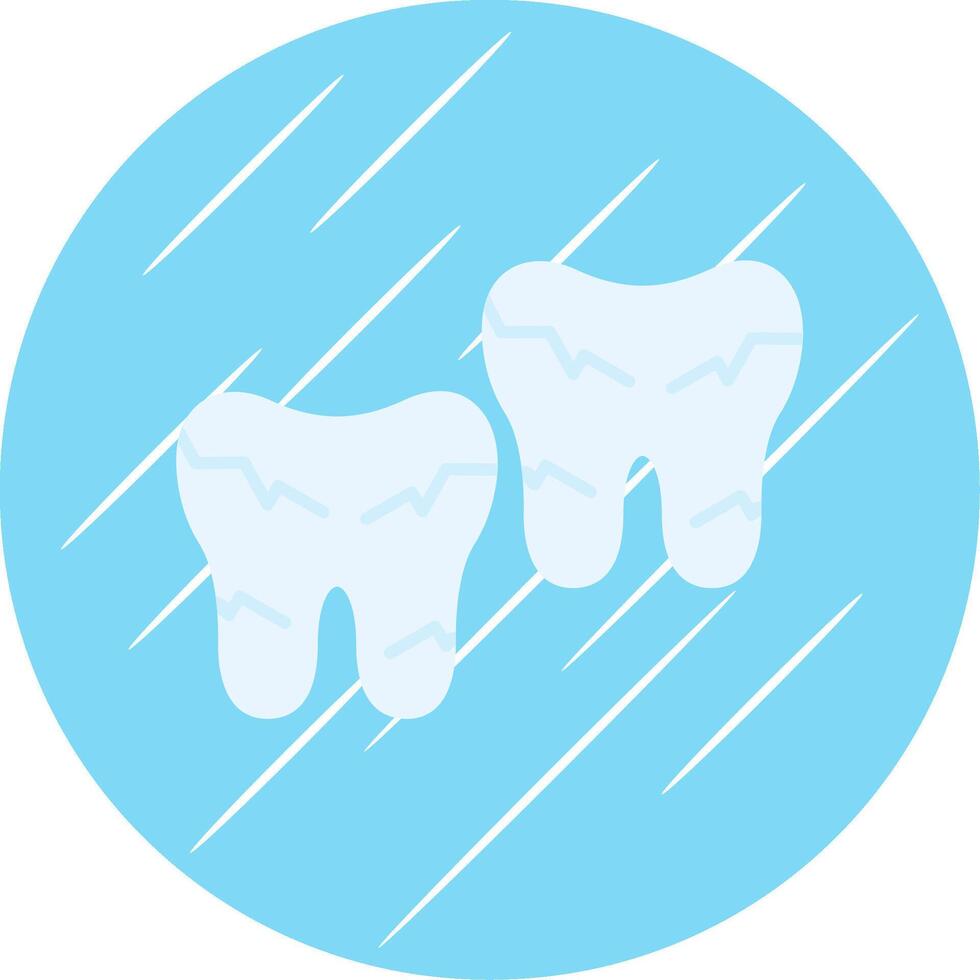 Tooth Damaged Flat Blue Circle Icon vector