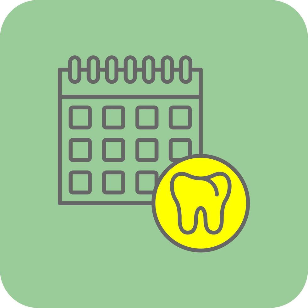 Dental Schedule Filled Yellow Icon vector