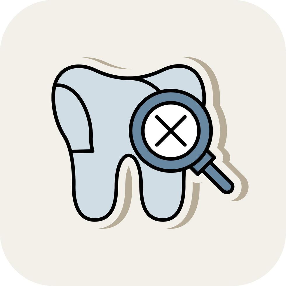 Unhealthy Tooth Line Filled White Shadow Icon vector