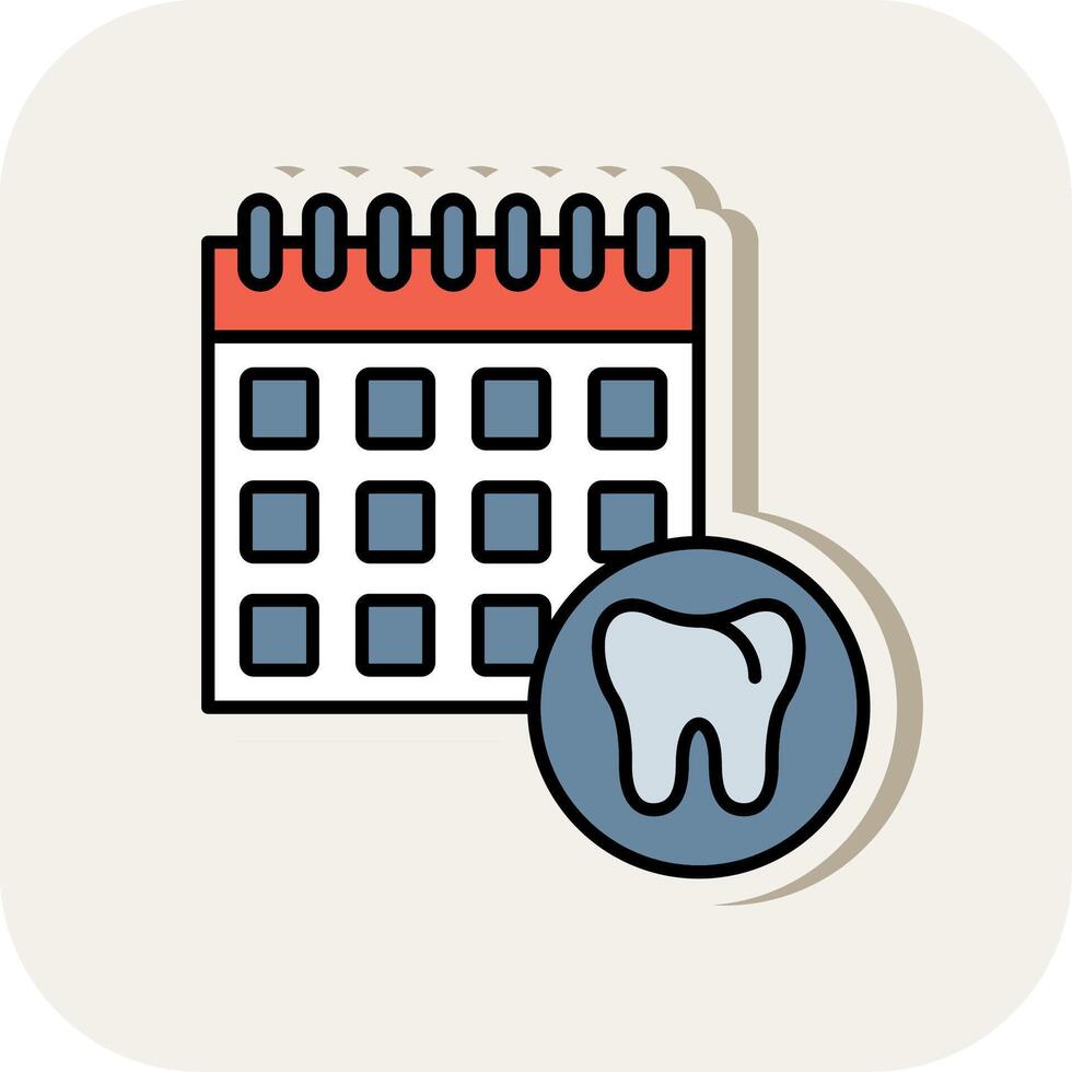 Dental Schedule Line Filled White Shadow Icon vector