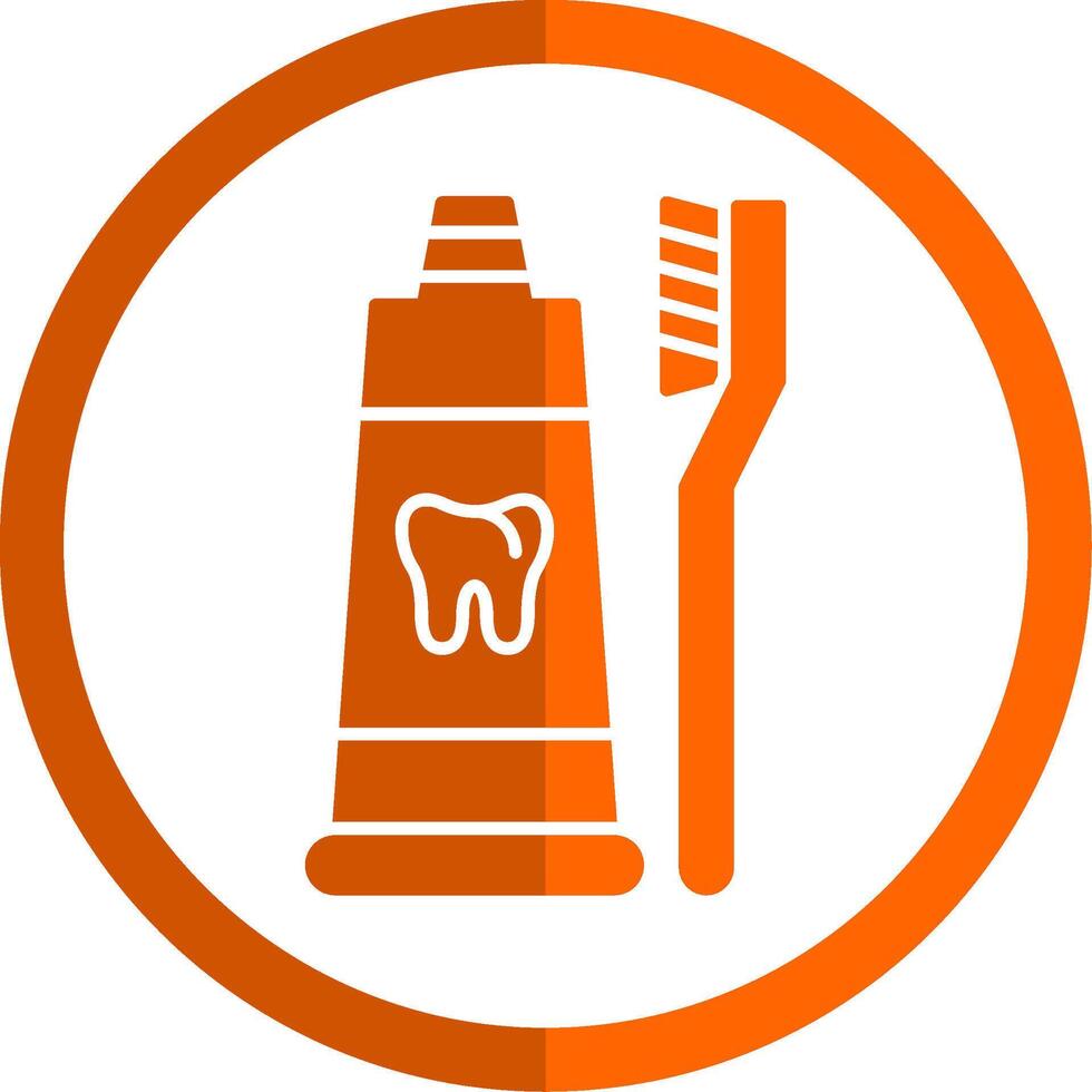 Toothpaste Glyph Orange Circle Icon vector