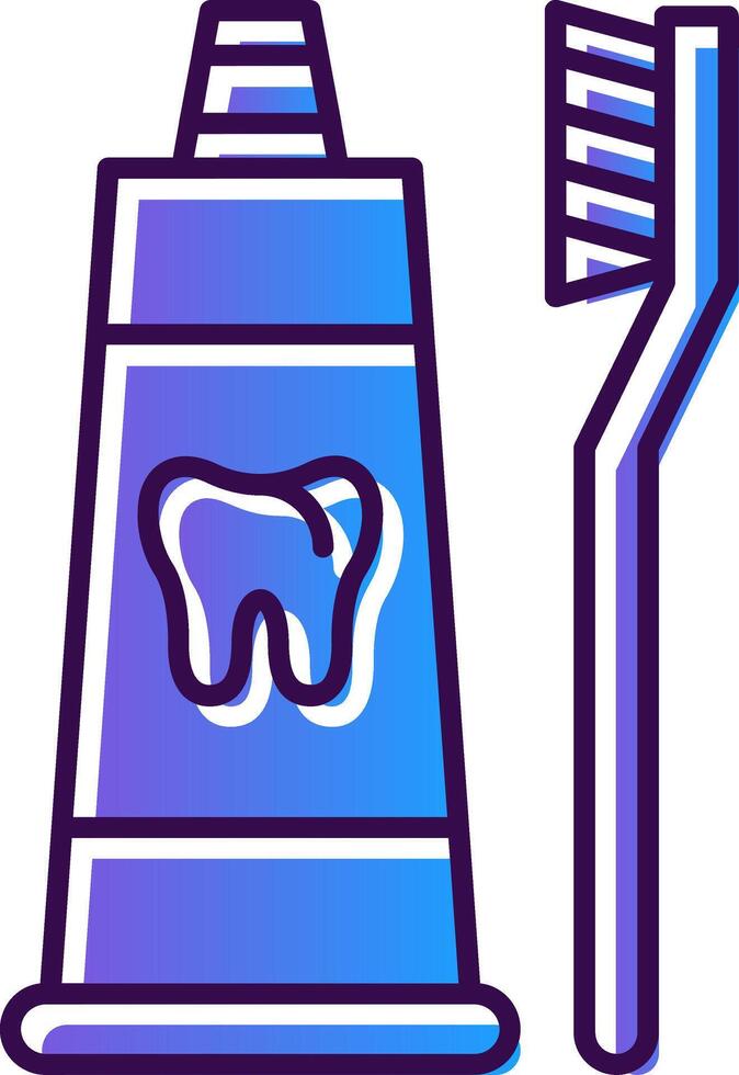 Toothpaste Gradient Filled Icon vector