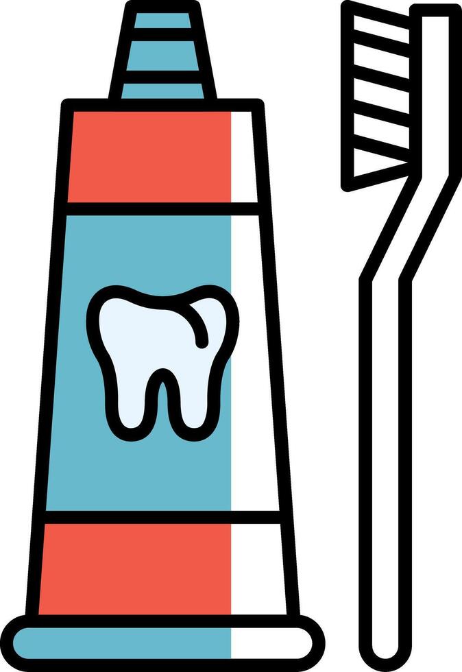 Toothpaste Filled Half Cut Icon vector