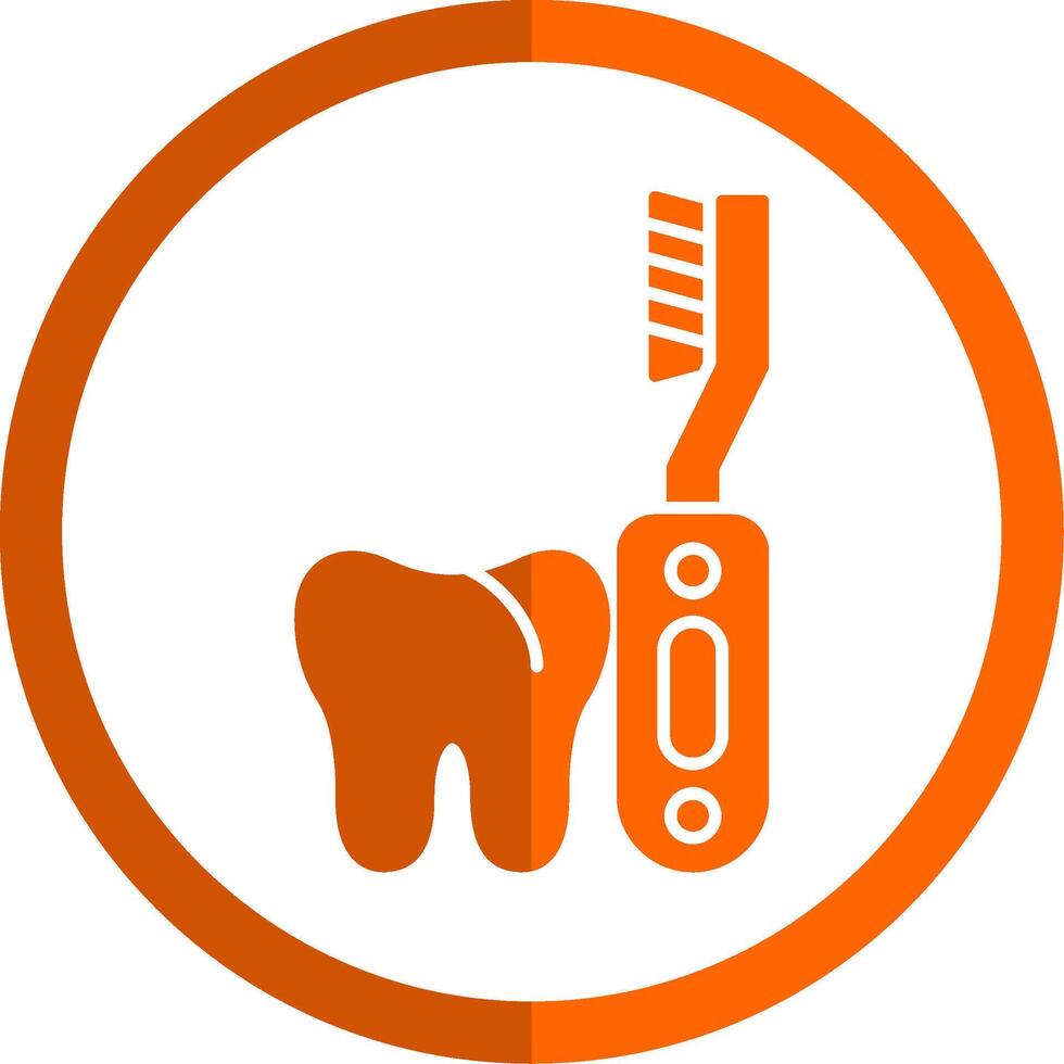 Electric Toothbrush Glyph Orange Circle Icon vector