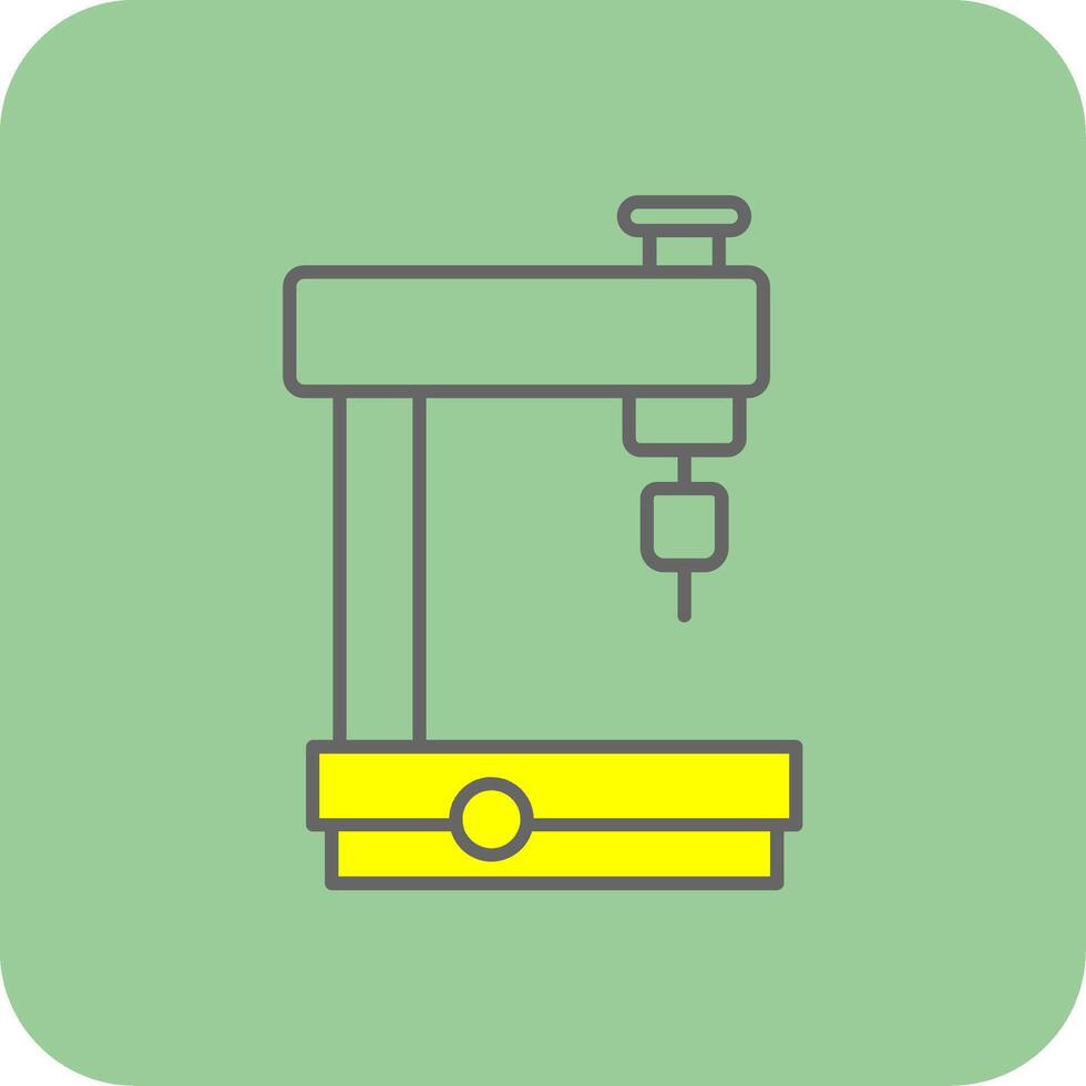 Milling Machine Filled Yellow Icon vector
