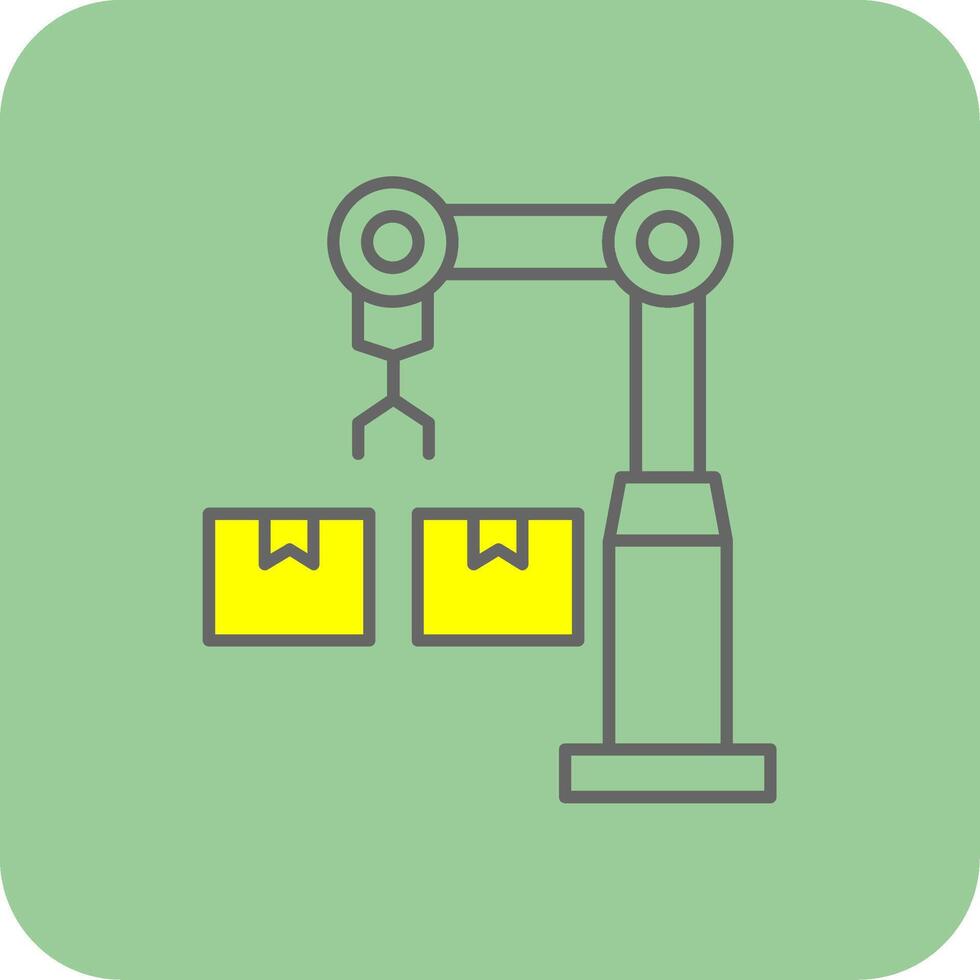 industrial robot lleno amarillo icono vector