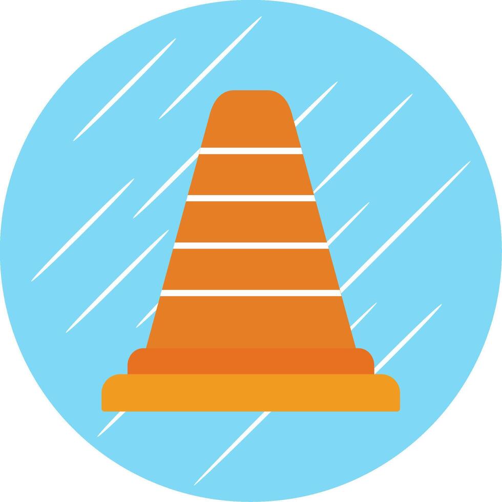 Traffic Cone Flat Blue Circle Icon vector