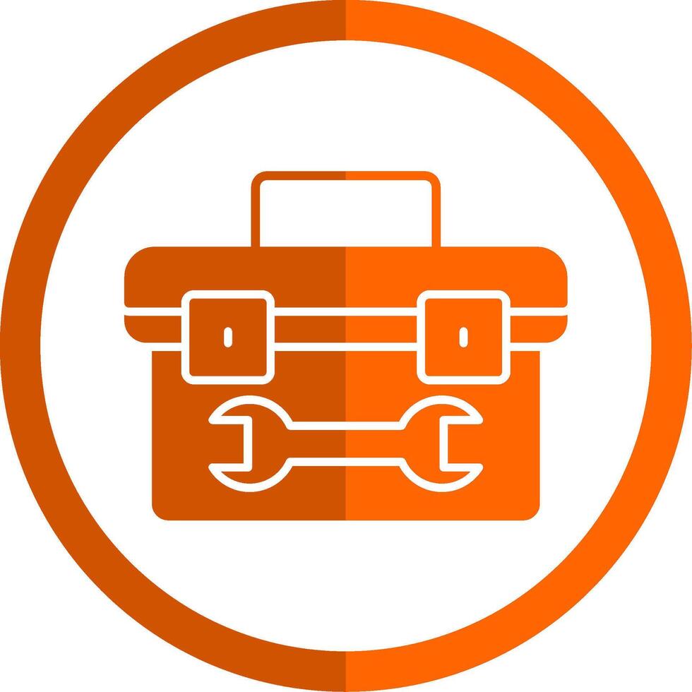 herramienta caja glifo naranja circulo icono vector