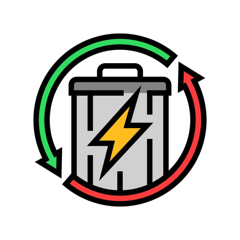 waste to energy sorting color icon illustration vector