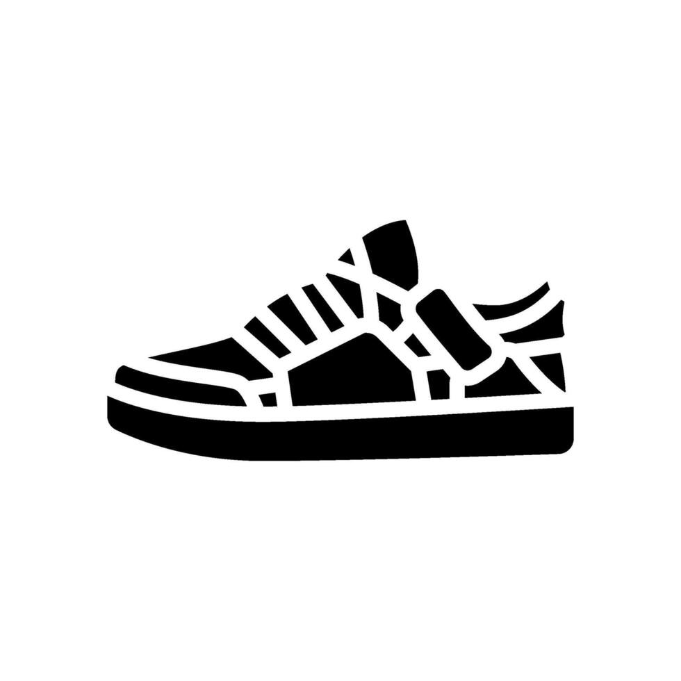 skate shoes streetwear cloth fashion glyph icon illustration vector