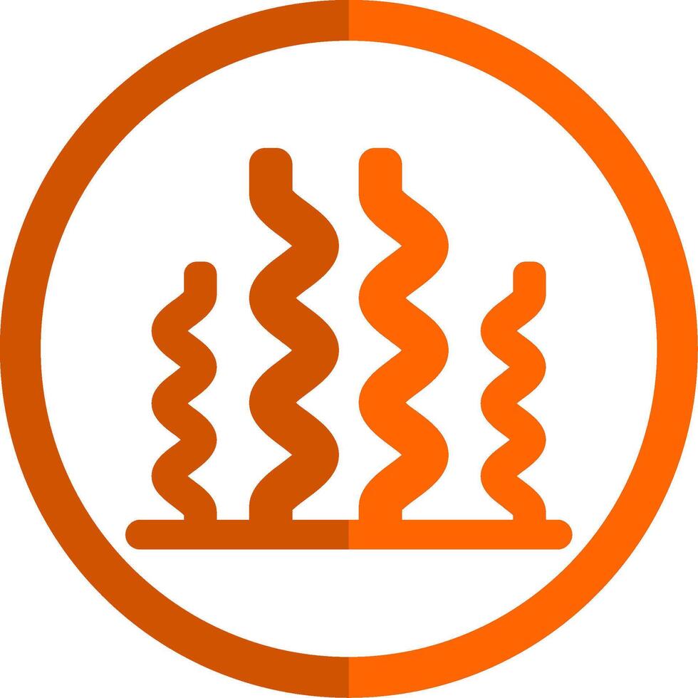 algas marinas glifo naranja circulo icono vector