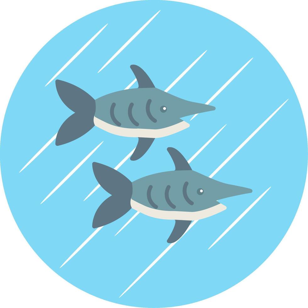 Swordfish Flat Blue Circle Icon vector