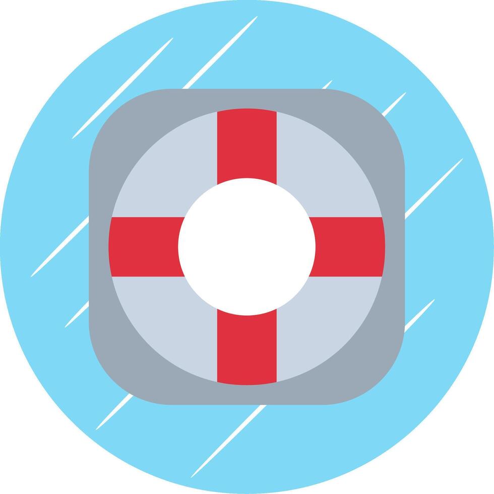 Lifebuoy Flat Blue Circle Icon vector