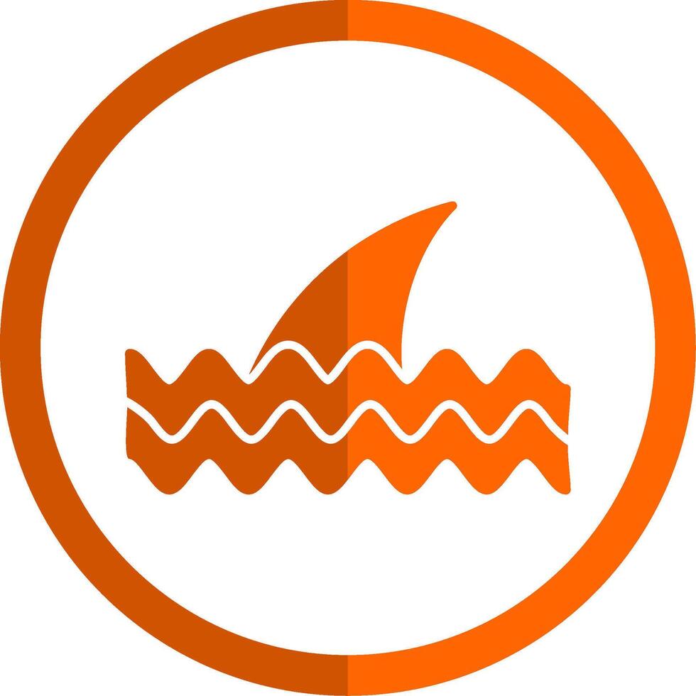 Fins Glyph Orange Circle Icon vector