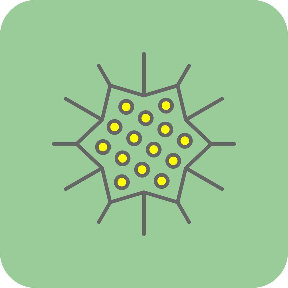 Sea Urchin Filled Yellow Icon vector