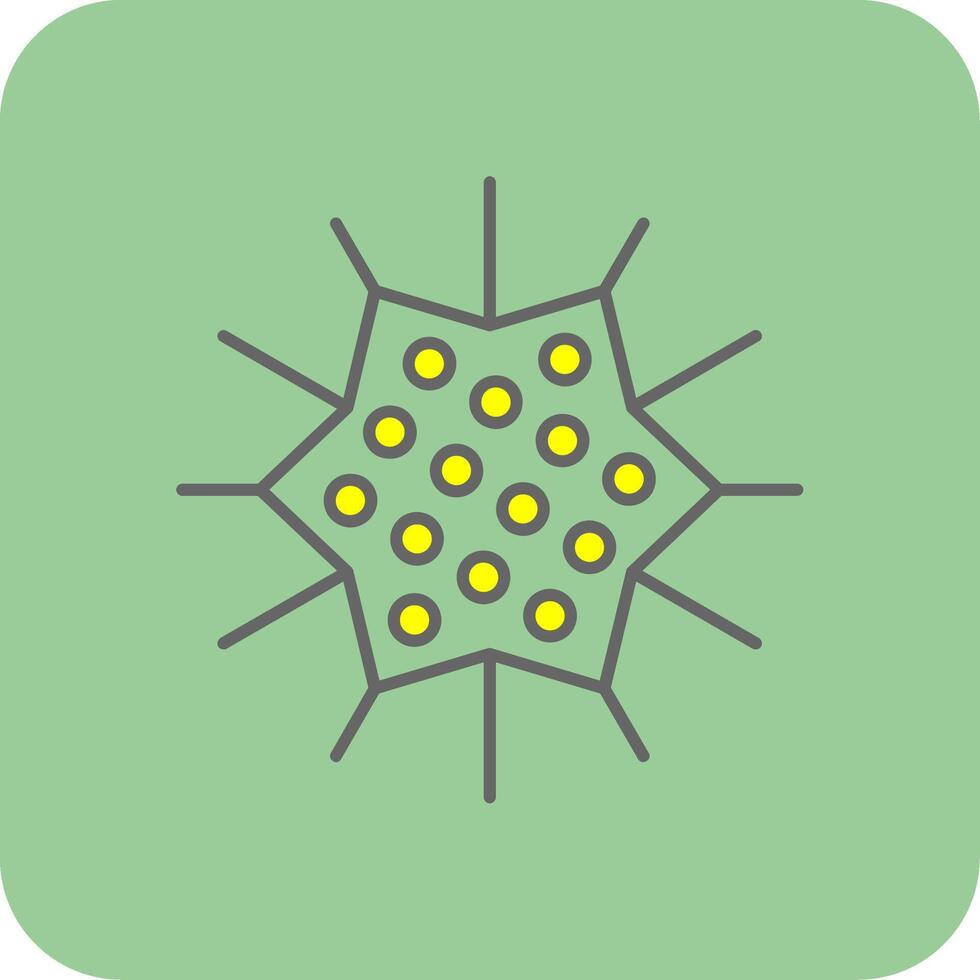 Sea Urchin Filled Yellow Icon vector