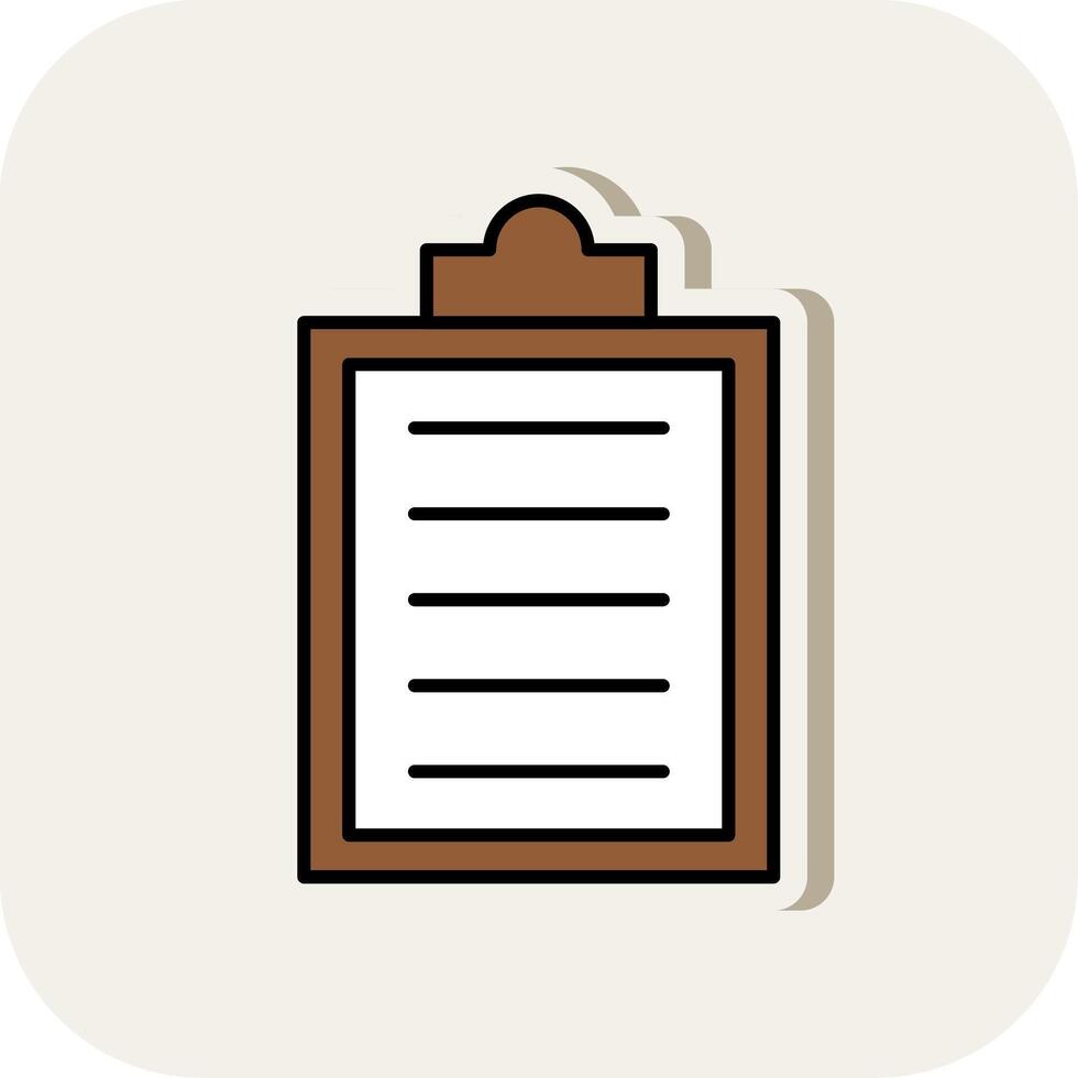 Clipboard Line Filled White Shadow Icon vector