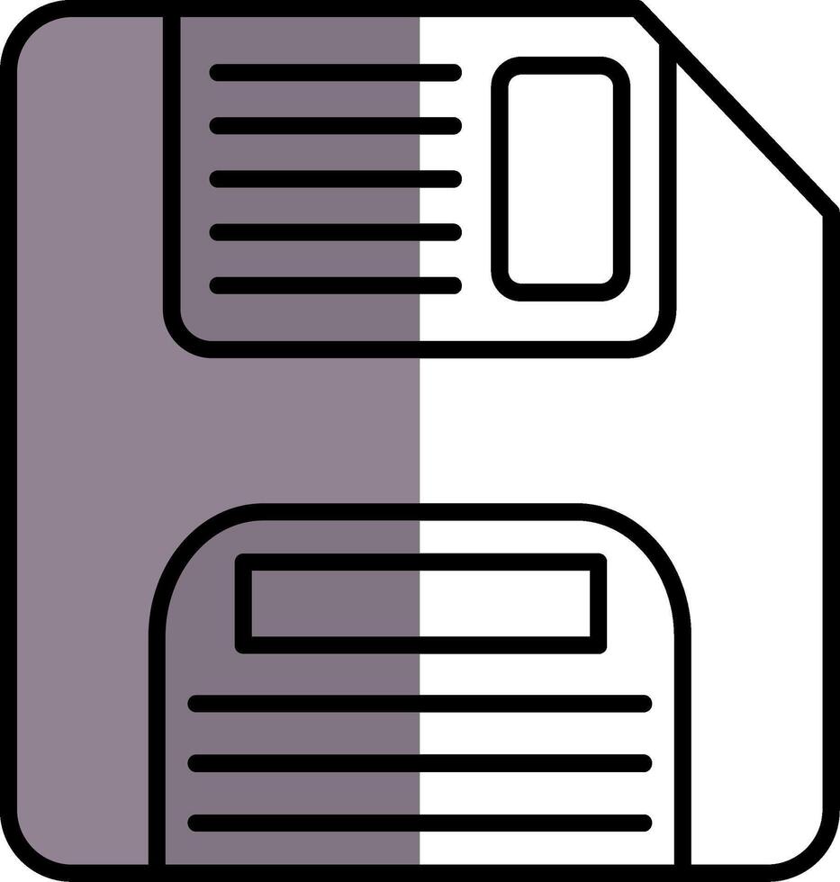 Floppy Disk Filled Half Cut Icon vector