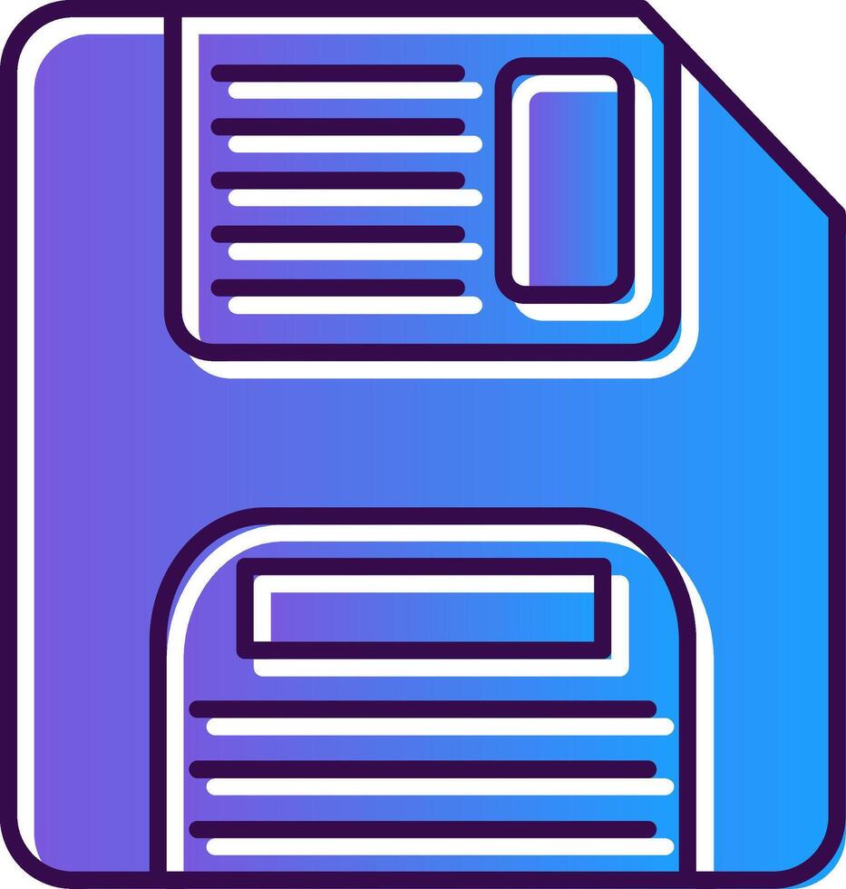 Floppy Disk Gradient Filled Icon vector