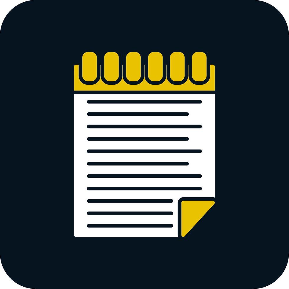 Notepad Glyph Two Color Icon vector