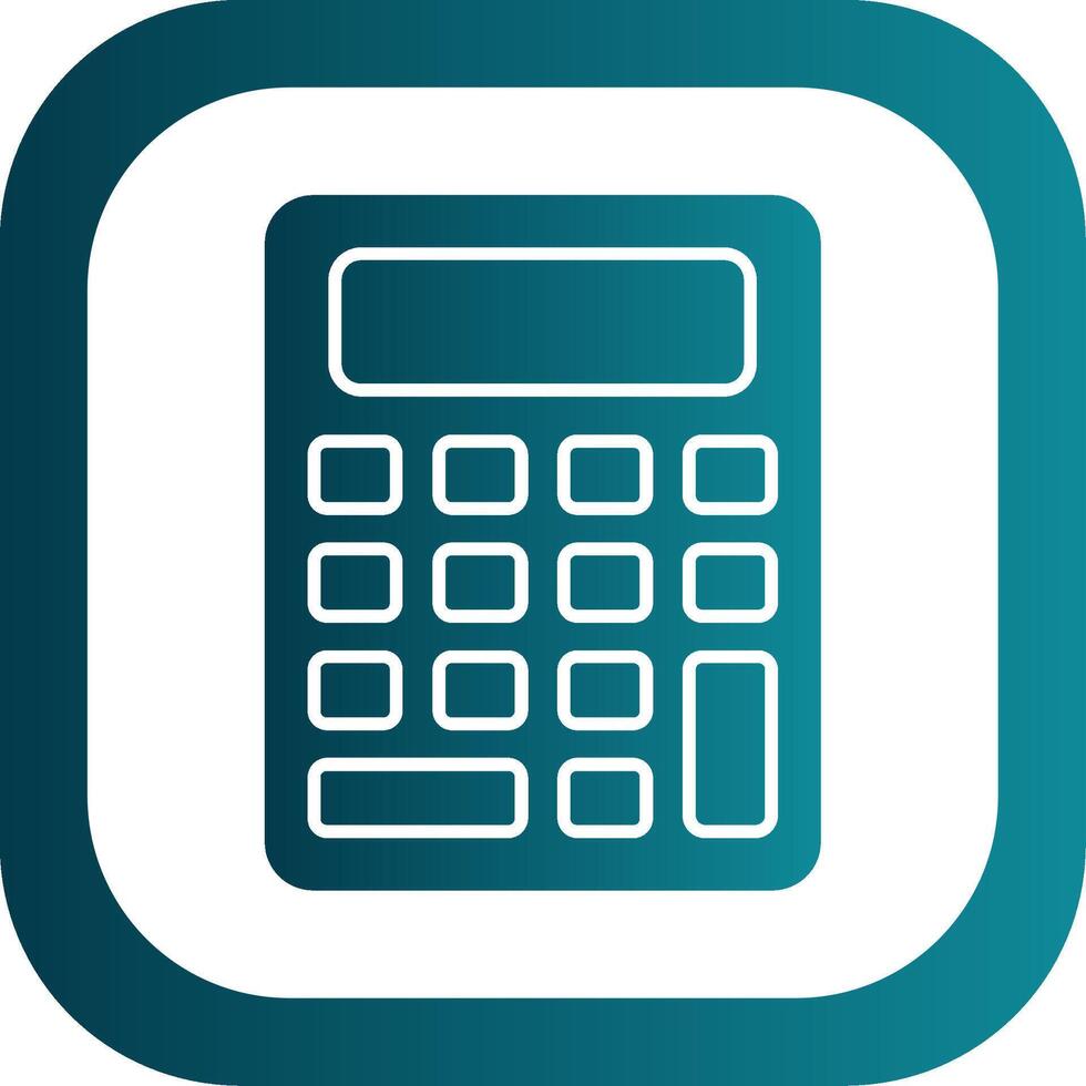 Calculator Glyph Gradient Round Corner Icon vector