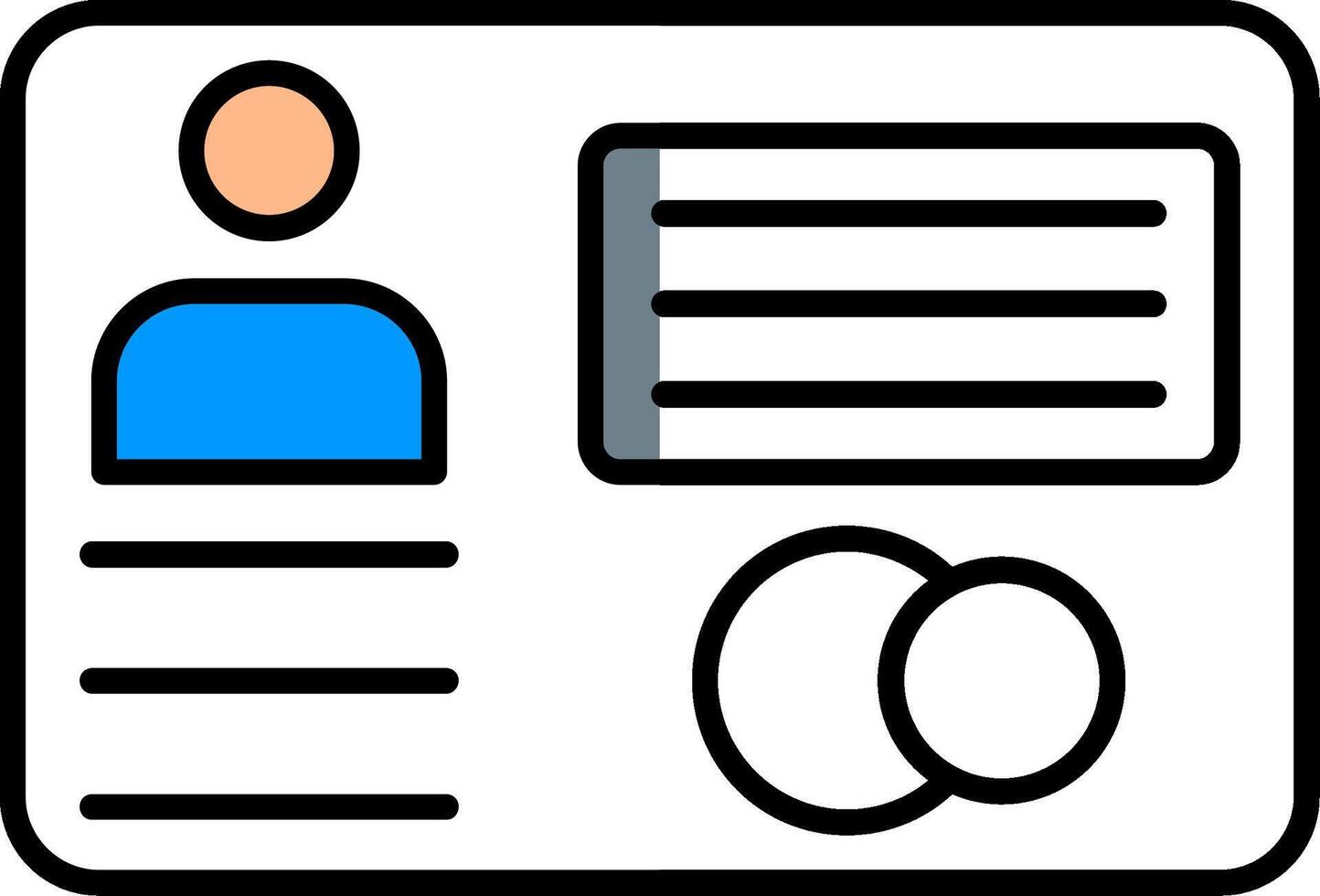 Business Card Filled Half Cut Icon vector