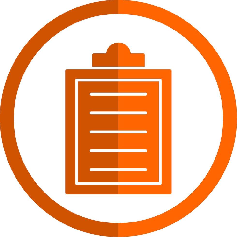 Clipboard Glyph Orange Circle Icon vector