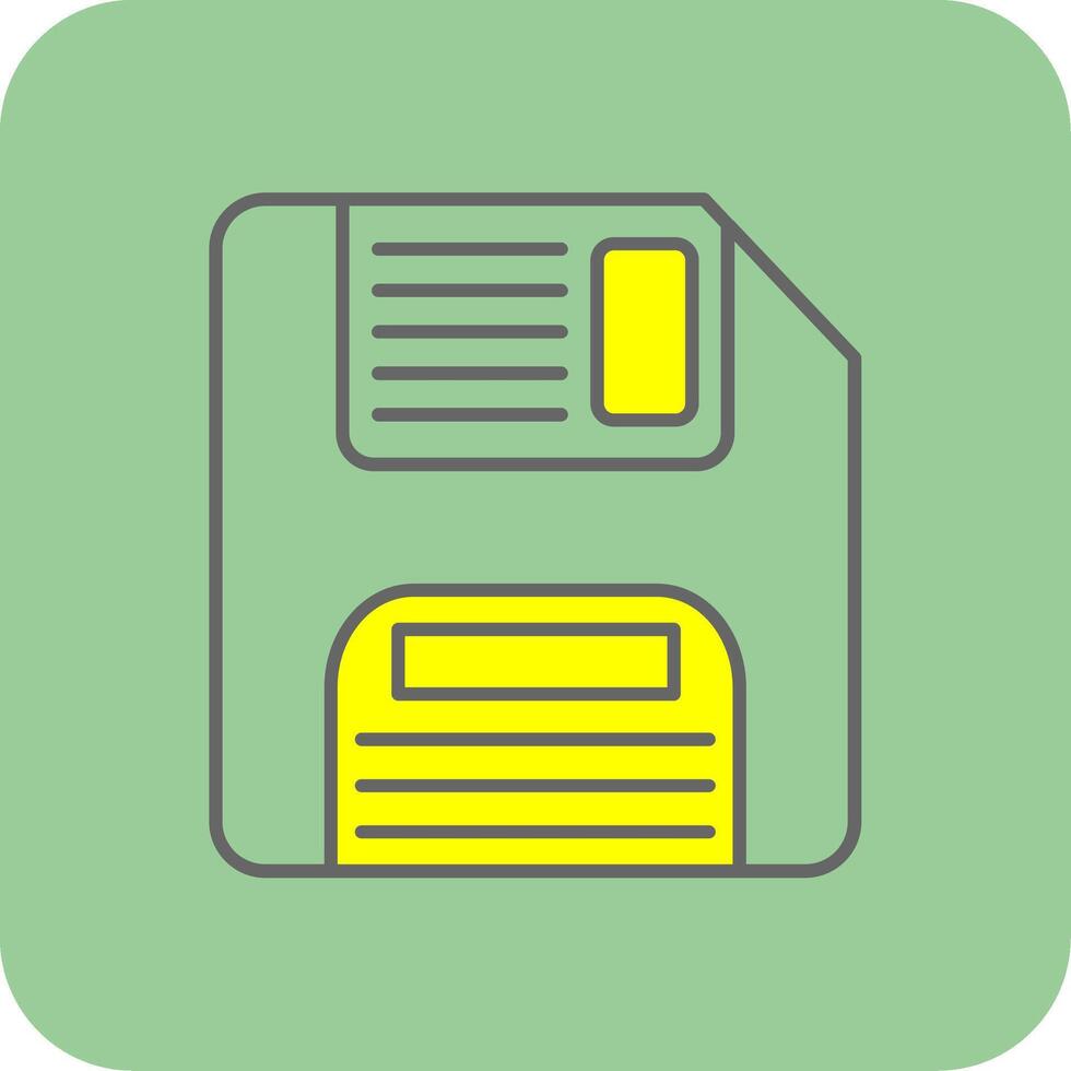 Floppy Disk Filled Yellow Icon vector