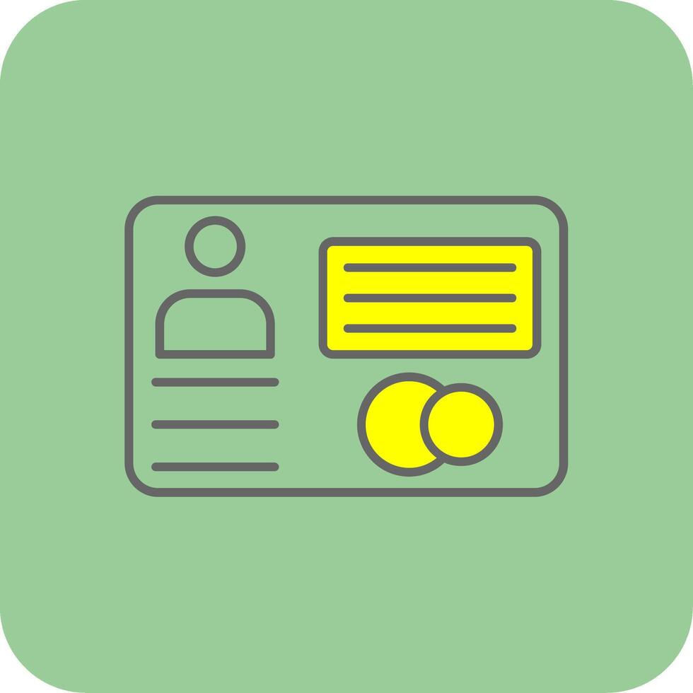 Business Card Filled Yellow Icon vector